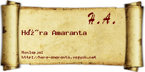 Héra Amaranta névjegykártya